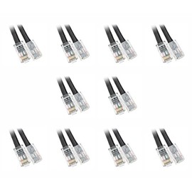 10-Feet Cat6 Black Ethernet Patch Cable, Bootless - Pack of 10 (CNE14648)