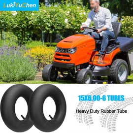 15x6.00-6 Inner Tube Heavy Duty Replacement, with TR13 Straight Valve Stem, for 15x6.00-6 inch Tire for Lawn Mowers, Yard Tractors, ATVs, Wheelbarrows, Go Karts, Golf Carts, Hand Trucks (2/Pack)