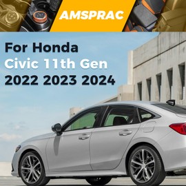 AMSPRAC for 11th Gen Civic Antenna Topper,Car Roof Shark Fin Antenna Cover Cap Shell Trim for Honda Civic 11th Generation 2022 2023 2024,Exterior Decor Topper Antenna Aerial Cap Trim,Black