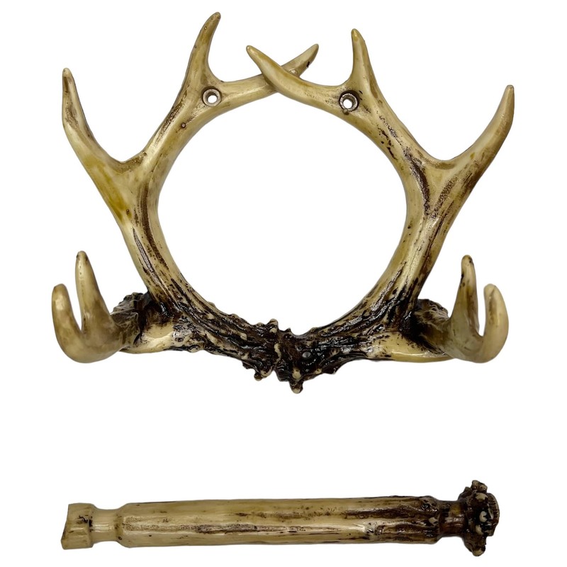 Deer Antler Wall Mounted Toilet Paper Roll Holder – Rustic