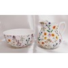 Meadow Flowers Cream/Milk Jug and Sugar Bowl Fine Bone China