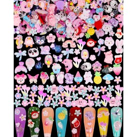 TAMHOO Pack of 250pcs Cute & Sweet 3D Nail Charms for Acrylic Nails, Perfect for Nail Art Decorations & DIY Accessories(Style F)