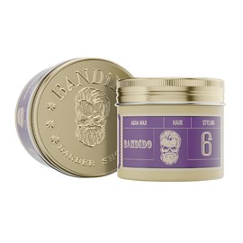BANDIDO Aqua Hair Wax No. 6 - Violetta Men's Hair Gel for Natural Hairstyles - Masculine Fragrant, Strong Hold, 125 ml - Long Lasting Shine - Maximum Control | Suitable for All Hair Types