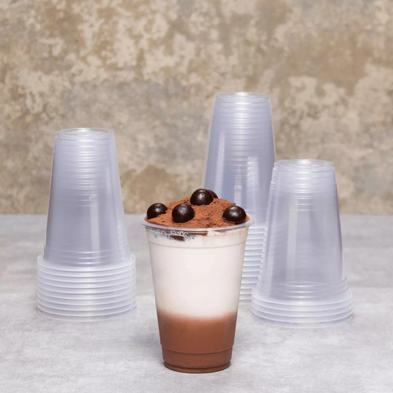 Karat 16oz PP Plastic U-Rim Cold Cups (95mm) - 2,000