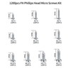 1200 Pcs Mini Screw kit, M1/M1.2/M1.4/M1.7 Micro Phillips Head Pan