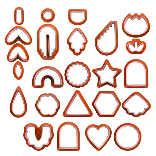 Allazone 156 PCS Polymer Clay Cutters Set, 18 Shapes Clay Earring Cutters Plastic Clay Cutters for with Earring Cards Earring Hooks Jump Rings for Polymer Clay Jewelry Making