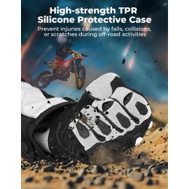 KEMIMOTO Motorcycle Gloves for Men, Touchscreen Dirt Bike Gloves with Silicone Protective for Outdoor Sports On-Road Off-Road Motorcross Motorbike Mountain Bicycle Racing ATV UTV