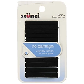 Scunci: Black Hair Bands, 12 Ct Super Soft