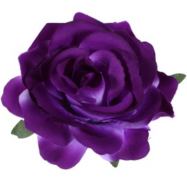 Uonlytech Girl Toys Rose Flower Hair Clip Comb Rose Flower Brooch 2 in 1 Artificial Big Rose Wedding Fabric Flowers for Women Girl Bridal Party (Purple) Flower Hair Accessories
