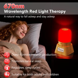 Red Light Night Light Lamp for Sleep,Red Nightlight Desk Lamp with 670nm Wavelength,Touch Remote Control Reds Light for Sleep Lamp Backed by Science,for Deep Relaxation Travel Meditation and Yoga
