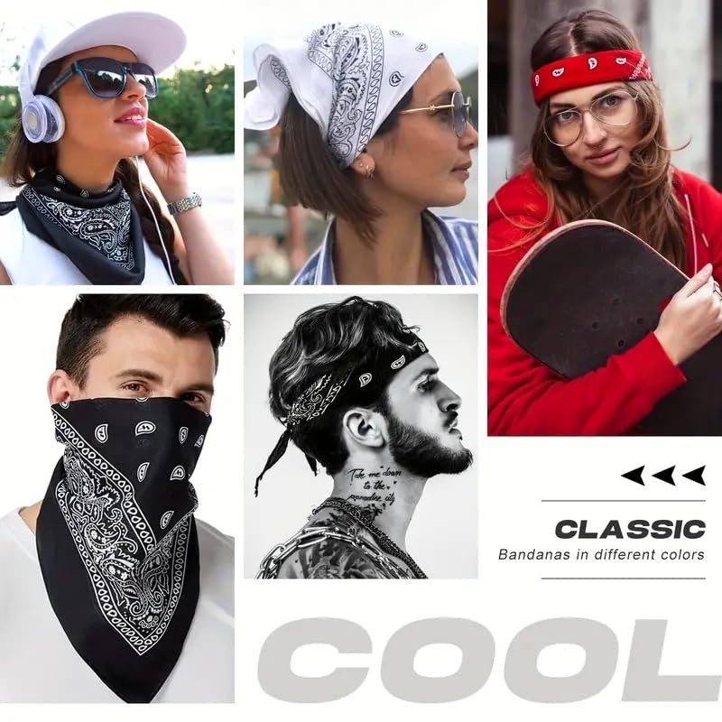 Kiran Fashion Bandana HEadband Scarf headscarf Unisex Men Woman Plain