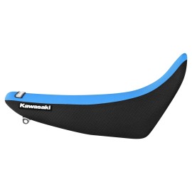 Enjoy Mfg 1995 - 2007 KAWASAKI KDX 200/220 seat cover  BLACK/LIGHT BLUE standard #85 LOGO