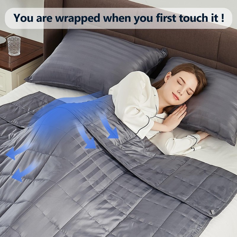 anfie Weighted Blanket(80"x87" King Size 25lbs,Grey),Ultra Soft and Cozy Cooling