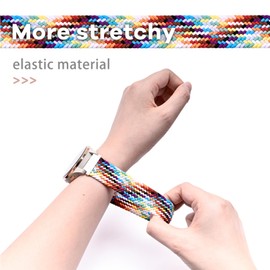 Folavii 20mm Magnetic Braided Nylon Band Compatible With Garmin Vivoactive 6/Vivoactive 5/3/3 Music Watch Bands, Quick Release Stretchy Strap Replacement for Venu Sq 2/Forerunner 55/165/245/645