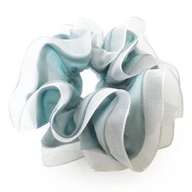 JewelVOX Scrunchie Hair Accessories, Organza, Chiffon, Ruffle, Stylish, Popular, Adult (Blue)