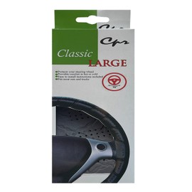 C.P.R. DIY Classic Grip Synthetic Leather Old School Wrap Steering Wheel Cover (Large (16" ND), Gray)