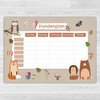 Papierdrachen Timetable DIN A4 Pad – Forest Animals – Writeable