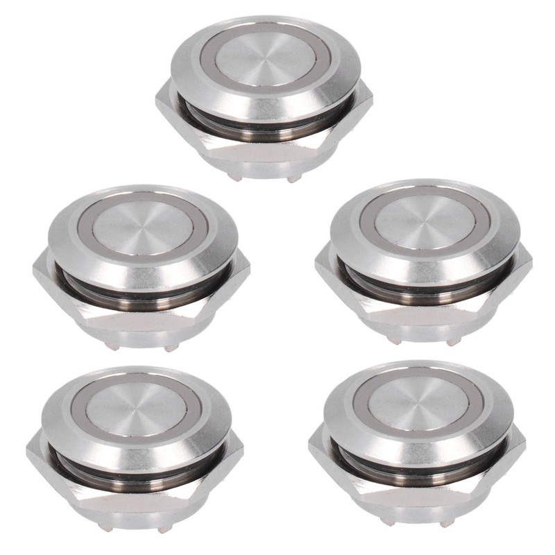5Pcs Momentary Push Button Switch Metal Auto Reset Ultra Thin