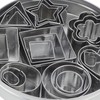 24 Piece Mini Cookie Cutter Set Stainless Steel Geometric Shapes