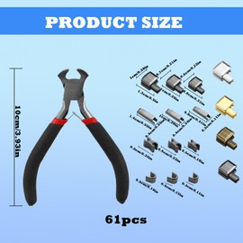 60 Pcs Zipper Repair Kit,Zipper Head Replacement Zip Stopper,Insertion Pin Zippers Bottom with Zip Install Pliers Tool,4 Colors And 3 Sizes Metal Zippers Head Slider Retainer for Sewing Clothing Handi