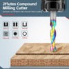 HUHAO UP&Down Compression Router Bit 1/4" Shank, 2 Flutes Carbide