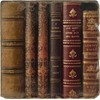 Studio Vertu, Set of 4, Leather Books Tumbled Botticino Marble