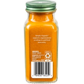 Simply Organic Ground Turmeric Root, 2.38 Ounce, Distinct Aroma, Ginger & Pepper-Like Flavor, Kosher, Non GMO (Pack of 3)