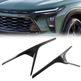 2PCS Front Grille Insert Trim Compatible With 2024 2023 Chevy Trax Front Grill Grille Mesh Cover(Glossy Black)