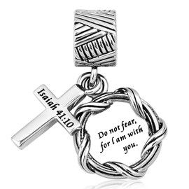 CharmSStory Cross Bible Dangle Christian Charm Bead for Bracelets