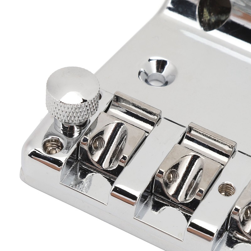 Electric Bass Bridge Replacement 4 Strings Height Adjustable Zinc Alloy