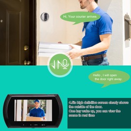 Doorbell Peephole Viewer, Motion Detection 6 Ringtones 2MP 1080P Night Vision Video Door Viewer for Home Apartment Security