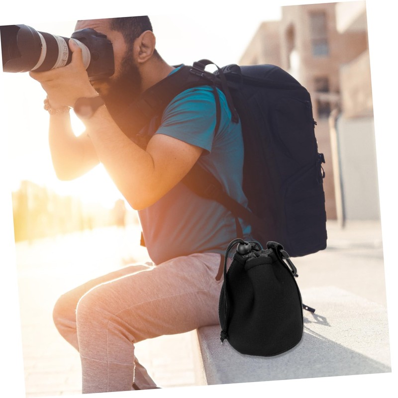 SEWACC 4pcs Camera Lens Pouch Set with Belt Loop and