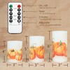 Silverstro LED Flameless Candles with Remote, Set of 3 Pumpkin