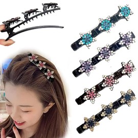 Set of 4 Braided Hair Clips, Side Hair Clips, Fringe Clips, Broken Hair Clips, Hair Segmentation Clips, Braided Hair Clips, for Hairdressing, Etc, Hair Clip, Bangs Clip