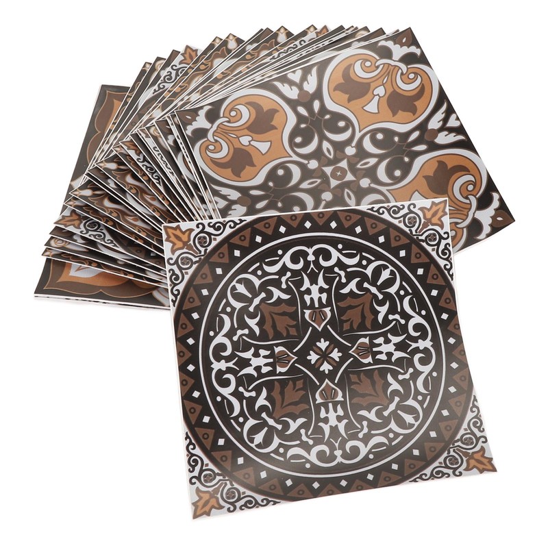 24Pcs Tile Sticker 15 X 15cm Waterproof Oil Resistant Retro