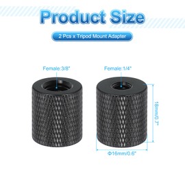 PATIKIL Tripod Screw Adapter 1/4" Female to 3/8" Female, 2 Pcs Tripod Nut Connectors Camera Mount Screw Camera Double Head Converter for Microphone Holder Magic Arms Accessories