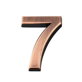 AIMALL 7 Number Sticker Plate for Door Address, Copper Plated Digital Sign, Easy Install, ABS Plastic for Hotel, Room, and Office, 1.57 Inches