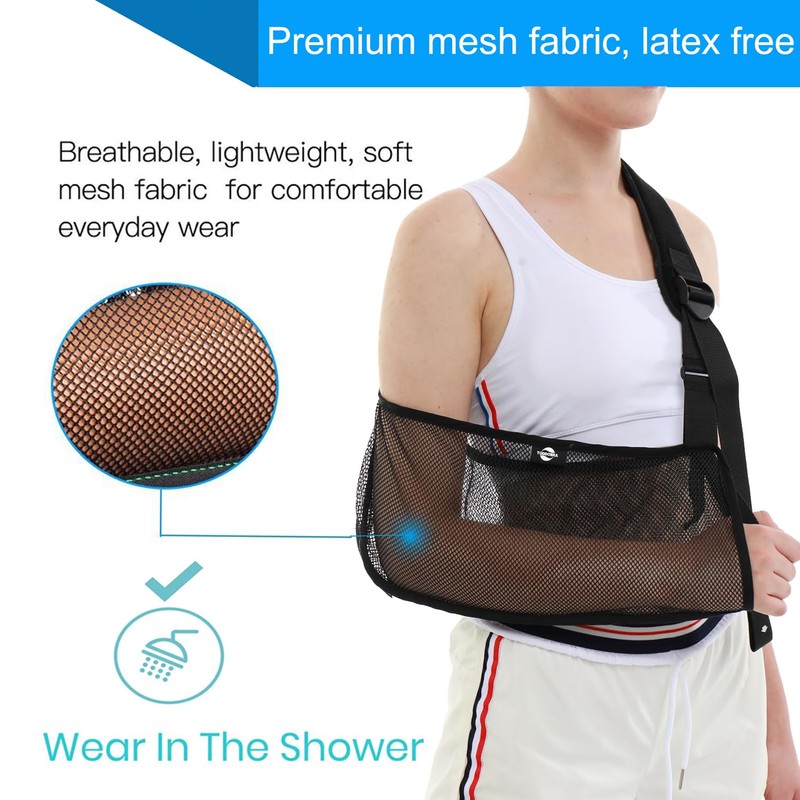 Mesh Arm Shoulder Sling - Medical Immobilizer for Shower Adjustable