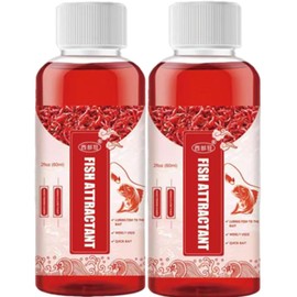 Rhiney 2PCS Red 40 Fishing Liquid, Red 40 Fishing Liquid, Red Worm Bait Fish Additive,Fish Lure Attraction Enhancer, for Fishing Trout, Cod, Carp, Bass