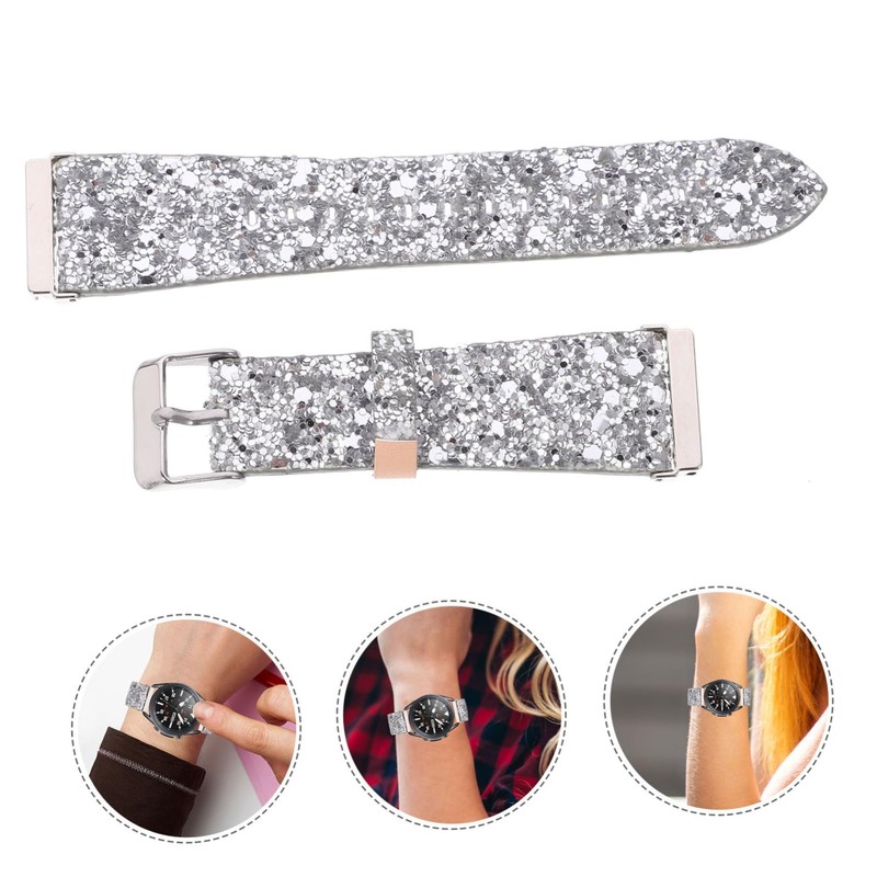 Outanaya 1pc Beautiful Women Watch Band Sparkle Watch Strap Casual