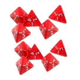 Yourandoll 10pcs Polyhedral Dice D4 Dice 4-Sided Dice for Dungeons and Dragons, DND, TRPG, MTG and More Table Games (Transparent Red)