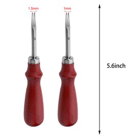 2Pcs Leather Edge Skiving Beveler Craft Keen Edge Cutting Leather Burnishing Tool, Leather Edge Skiving DIY Craft Tool for Leather Crafting Working Tools 2 Sizes(1.0mm&1.5mm Size) (3#+5#)