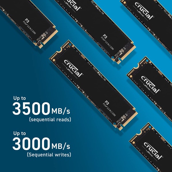 Crucial P3 2TB M.2 PCIe Gen3 NVMe Internal SSD - Up to 3500MB/s - CT2000P3SSD801 (Acronis Edition)