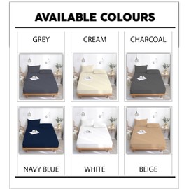 Ev Dekor Fitted Sheet Single, Gray - Deep Pocket Bedsheet 12inch (30 cm) – 100% Egyptian Cotton 300TC Soft Brushed Fabric - Shrinkage and Fade Resistant - Bottom Single Bed Fitted Sheets