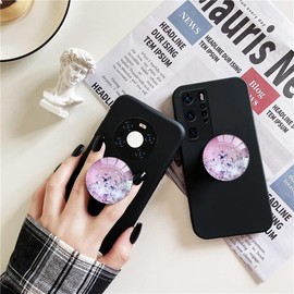 WUYULB Clear Crystal Glitter Expandible Collapsible Moblile Phone Grip Stand Holder for Smartphones and Tablets Cell Phone Accessory（Pink Glitter）