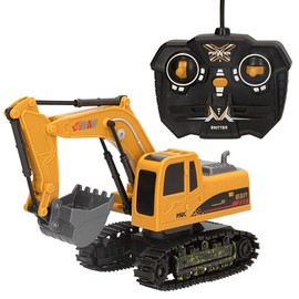 ColorBaby Speed & Go Remote Controlled Excavator 1:24, RC, Light, 360° Rotation, Charger Included, Remote Control 5 Functions, Construction Vehicle, Remote Controlled Toy, Children's Toy +4 (47528)