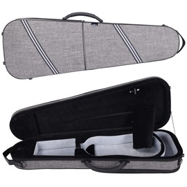 Aileen CSV502 Basic Professional 4/4 Full Size Violin Case Triangular Hard Shell Lightweight, Gray