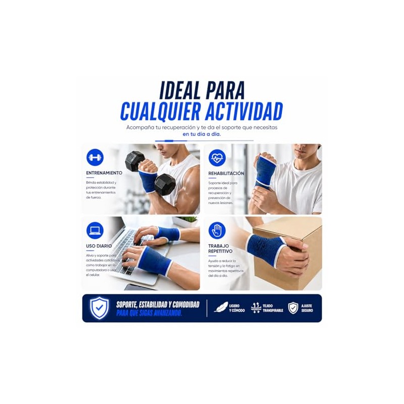 2 Piezas Kynex Sport Muñequera Deportiva con Soporte de Pulgar,