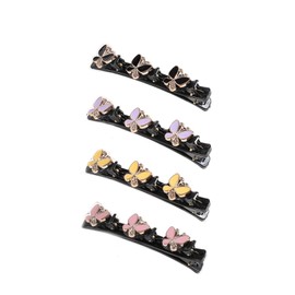 AIXXCUVQ 4x Crystal Stone Braided Hair Clip For Women Anti Slip ABS Womens Broken Hair Clip Temperament Hair Clip Duckbill Clip
