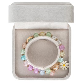 Velvet Bracelet Gift Boxes Bangle Display Jewelry Box Storage Case Organizer Holder (Beige)